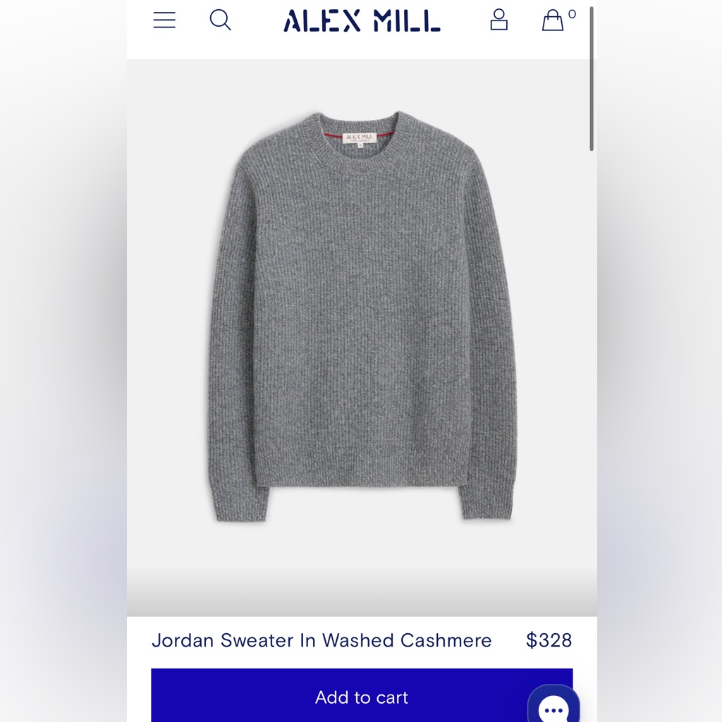 Alex Mill Jordan Sweater In Washed Cashmere
